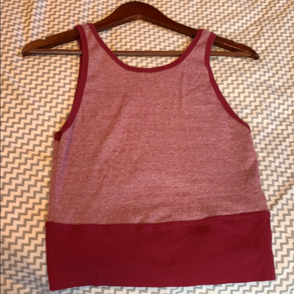 Burgundy Heathered Free People Crop Top
